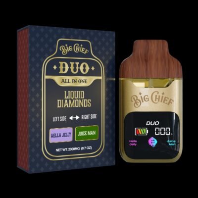 Big Chief Hella Jelly and Juice Man 2 g Dual-Flavor Disposable Vape, authentic Big Chief disposable in sealed packaging