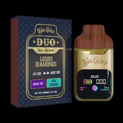 Big Chief Berry Pie and Blue Gushers THC Disposable DUO (2 g), authentic Big Chief disposable in sealed packaging