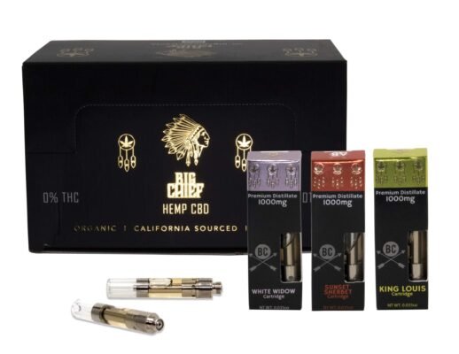 BIG CHIEF CARTS CBD BOX, authentic Big Chief product in sealed packaging