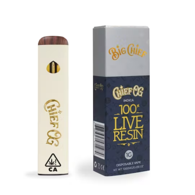 Chief OG Disposable Live Resin, authentic Big Chief product in sealed packaging