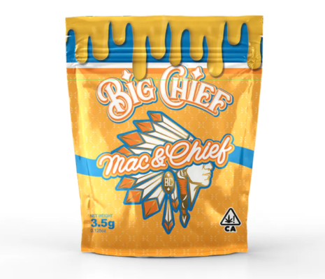 Mac & Chief Indica, authentic Big Chief flower jar in sealed packaging