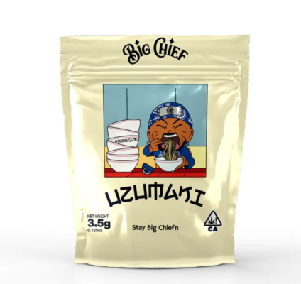 Uzumaki Sativa, authentic Big Chief flower jar in sealed packaging