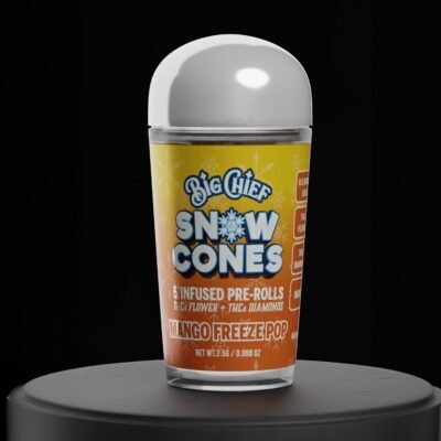 Big Chief Mango Freeze Pop Snow Cone 5-Pack Infused Pre-Rolls, authentic Big Chief pre roll in sealed packaging