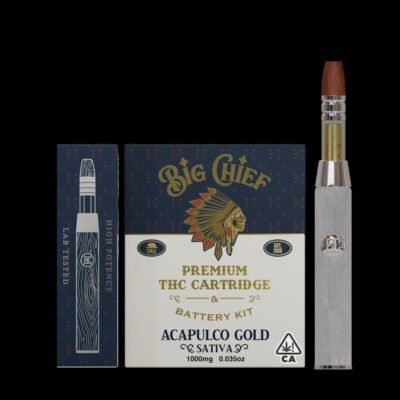 Big Chief Acapulco Gold 1 g THC Cartridge, authentic Big Chief cartridge in sealed packaging