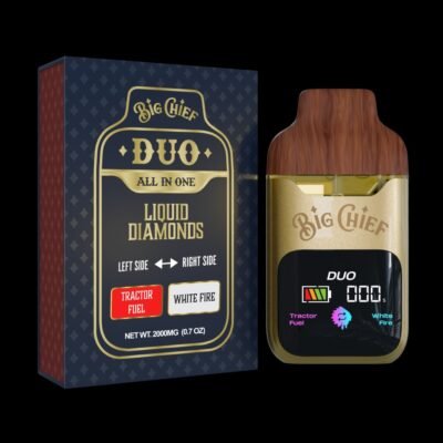 Big Chief Tractor Fuel and White Fire 2 g Dual-Flavor Disposable Vape, authentic Big Chief disposable in sealed packaging