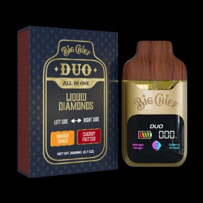 Big Chief Mango Tango and Cherry Fritter 2 g Dual-Flavor Disposable Vape, authentic Big Chief disposable in sealed packaging