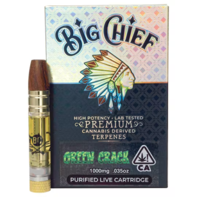 Big Chief Green Crack, authentic Big Chief cartridge in sealed packaging