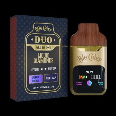 Big Chief Purple Dream and Night Cap 2 g Dual-Flavor Disposable Vape, authentic Big Chief disposable in sealed packaging