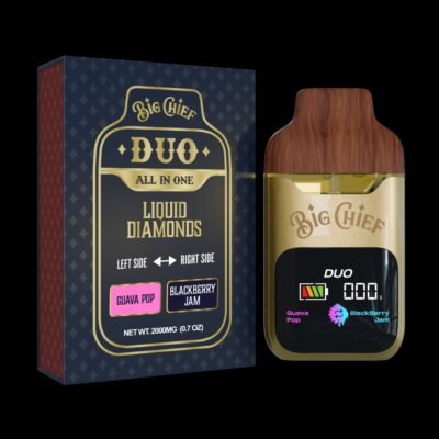 Big Chief Guava Pop and Blackberry Jam 2 g Dual-Flavor Disposable Vape, authentic Big Chief disposable in sealed packaging