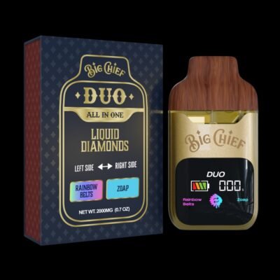 Big Chief Rainbow Belts and Zoap 2 g Dual-Flavor Disposable Vape, authentic Big Chief disposable in sealed packaging