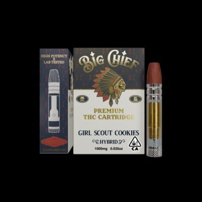 Big Chief Girl Scout Cookies Premium THC Vape Cartridge, authentic Big Chief cartridge in sealed packaging
