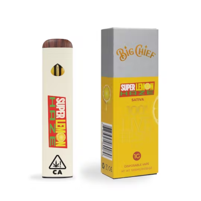 Super Lemon Haze Disposable Live Resin, authentic Big Chief product in sealed packaging